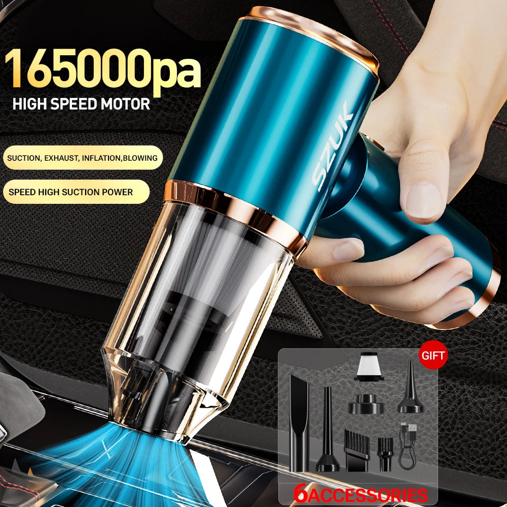 SZUK Mini Blower Car Vacuum Cleaner Powerful Cordless Cleaner Strong Suction Portable Car Vacuum Cleaner Turbo Fan Air Blower