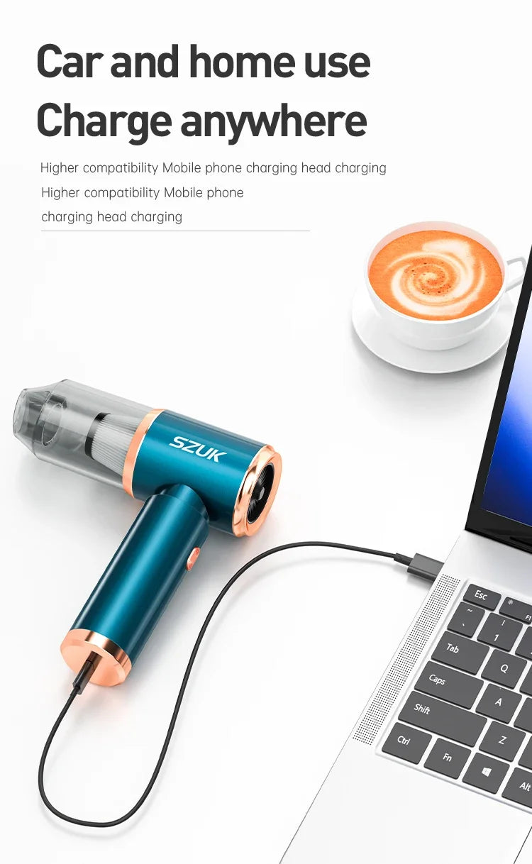 SZUK Mini Blower Car Vacuum Cleaner Powerful Cordless Cleaner Strong Suction Portable Car Vacuum Cleaner Turbo Fan Air Blower