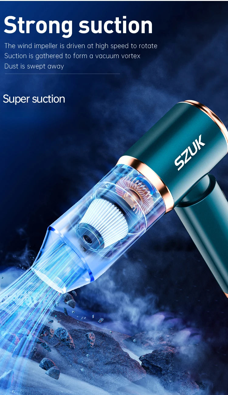 SZUK Mini Blower Car Vacuum Cleaner Powerful Cordless Cleaner Strong Suction Portable Car Vacuum Cleaner Turbo Fan Air Blower