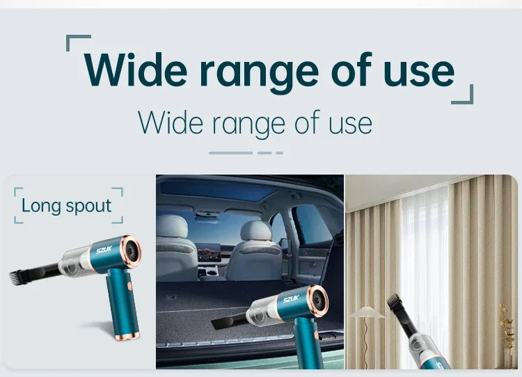 SZUK Mini Blower Car Vacuum Cleaner Powerful Cordless Cleaner Strong Suction Portable Car Vacuum Cleaner Turbo Fan Air Blower